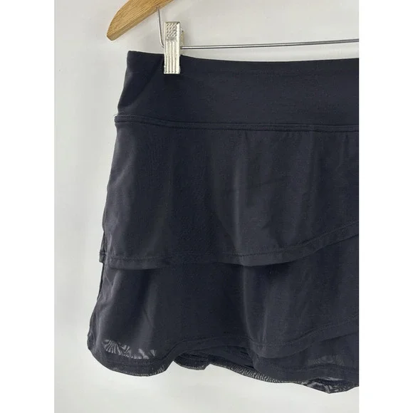 NWT Coco Reef Castaway Black Illusion-Overlay Mesh Layer Swim Skirt Shorts Large - Picture 4 of 10